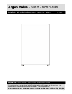 Manual Argos AUCL4884W Refrigerator