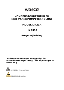 Brugsanvisning Wasco DK23A Tørretumbler