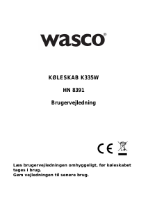 Brugsanvisning Wasco K335W Køleskab