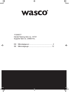 Brugsanvisning Wasco 20MX74-L Mikroovn