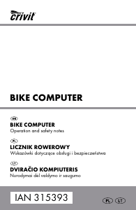 Manual Crivit IAN 315393 Cycling Computer