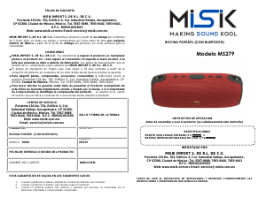 Manual de uso Misik MS279 Altavoz
