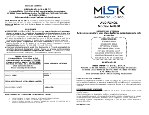 Manual de uso Misik MH650 Auriculares