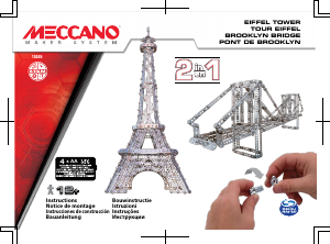 Manual Meccano set 15305 STEM Eiffel Tower and Brooklyn Bridge