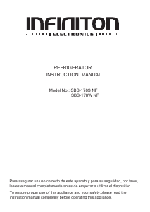Bruksanvisning Infiniton SBS-178W NF Kyl-frys