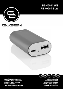 Használati útmutató GoGEN PB40001WB Hordozható töltő