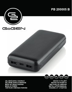 Használati útmutató GoGEN PB200005B Hordozható töltő