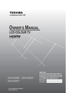 Manual Toshiba 32AV800T LCD Television