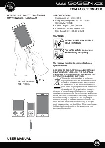 Manual GoGEN ECM 41B Headphone