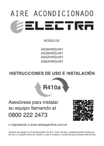 Manual de uso Electra AS26HWDJW1 Aire acondicionado