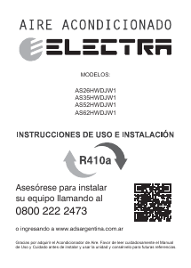 Manual de uso Electra AS62HWDJW1 Aire acondicionado