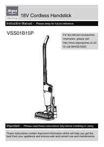 Manual Argos VSS01B15P Vacuum Cleaner