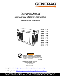 Manual Generac RG03824JNAX Generator