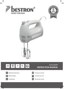 Manual Bestron AHM300P Hand Mixer