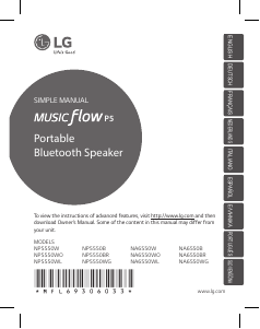 Manual LG P5 NA6550W Speaker