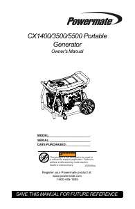 Manual Powermate CX3500 Generator