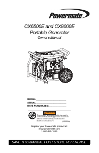 Mode d’emploi Powermate CX6500E Générateur