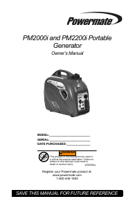 Manual de uso Powermate PM2000i Generador