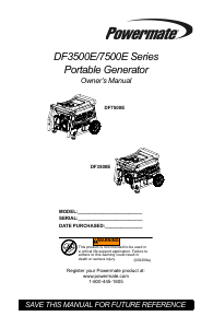 Manual Powermate DF3500E Generator