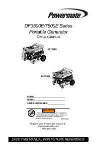 Mode d’emploi Powermate DF7500E Générateur