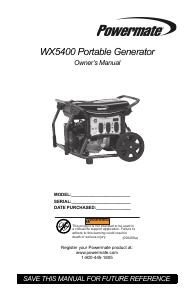 Manual de uso Powermate WX5400 Generador