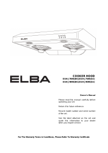 Manual Elba ESH-J7695(BK) Cooker Hood