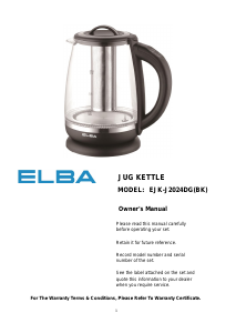 Handleiding Elba EJK-J2024DG(BK) Waterkoker