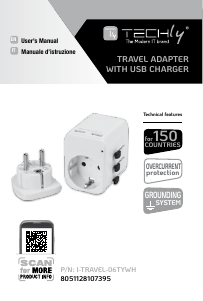 Manual Techly I-TRAVEL-06TYWH Travel Adapter
