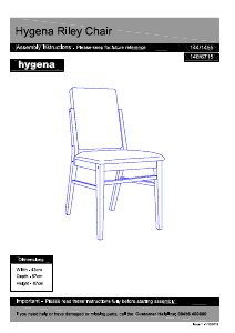 Brugsanvisning Hygena Riley Stol