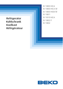 Bedienungsanleitung BEKO B 1802 F Kühlschrank