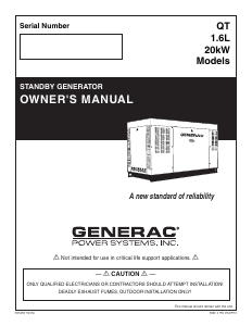 Handleiding Generac QT02016AVAN Generator