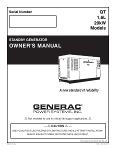 Handleiding Generac QT02016GVSN Generator