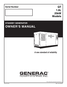 Manual Generac QT02516AVAN Generator