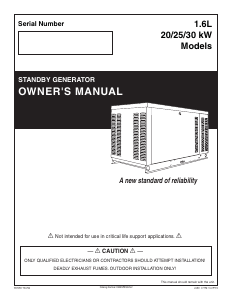 Manual Generac QT02516GNAN Generator