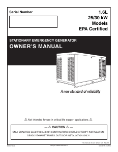 Manual Generac QT02516GNSN Generator