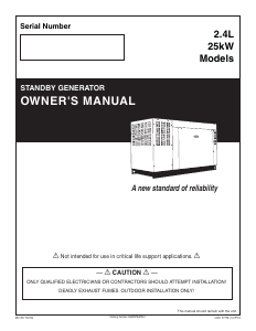 Manual Generac QT02524AVAN Generator