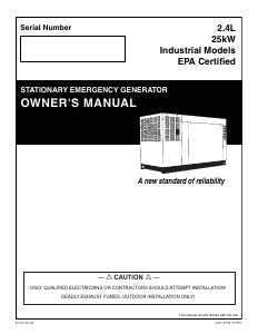 Manual Generac QT02524AVANA Generator