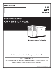 Manual Generac QT02524GNSN Generator