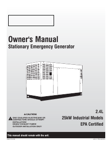 Manual Generac QT02524GVSNA Generator