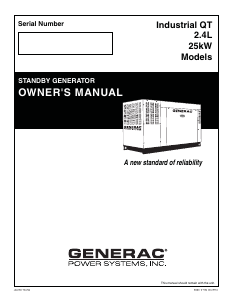 Manual Generac QT02524JVANA Generator