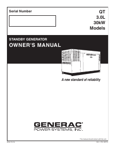 Manual Generac QT03030GNAN Generator