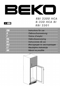 Vadovas BEKO RBI 2301 Šaldytuvas