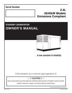 Manual Generac QT03524GNSY Generator