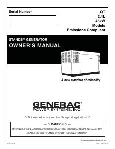 Manual Generac QT04524AVSY Generator