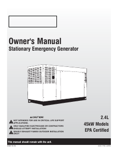 Manual Generac QT04524GNSX Generator