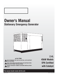 Manual Generac QT04524JNSC Generator