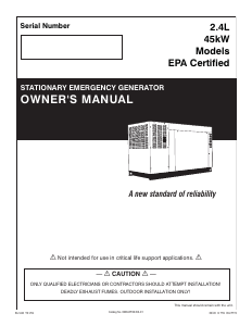Manual Generac QT04524JNSN Generator