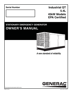 Manual Generac QT04554AVSNA Generator