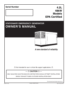 Manual Generac QT04842JNAN Generator