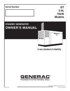 Manual Generac QT07039AVAN Generator